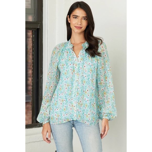 Yumi Kim Blouse Sundown Top in Bedford Park Blue XSmall - Picture 11 of 13